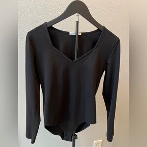 Women’s Mangopop Black V-Neck Bodysuit